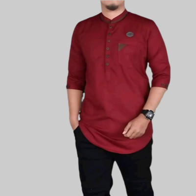 Men's 3/4 Sleeve Katua-Maroon