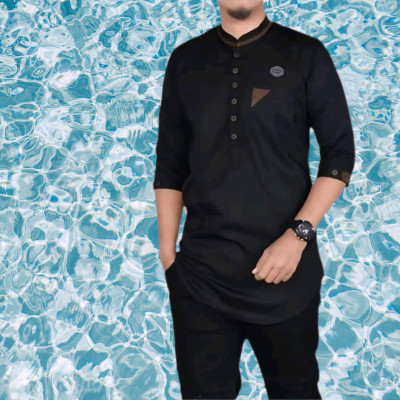 Men's 3/4 Sleeve Katua-Black