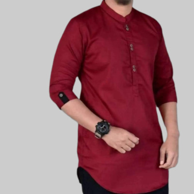 Men's 3/4 Sleeve Katua-Maroon