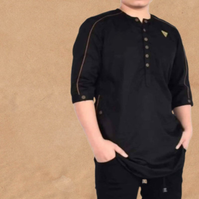 Men's 3/4 Sleeve Katua-Black