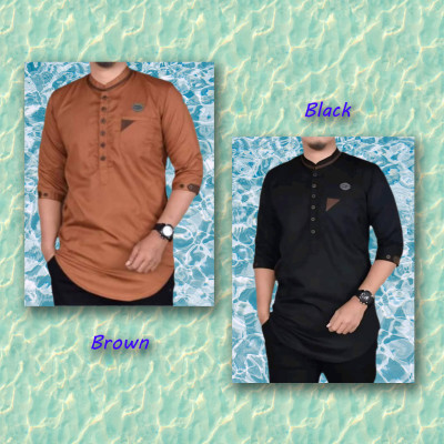 Men's 3/4 Sleeve Katua-Black & Brown