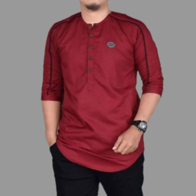 Men's 3/4 Sleeve Katua-Maroon